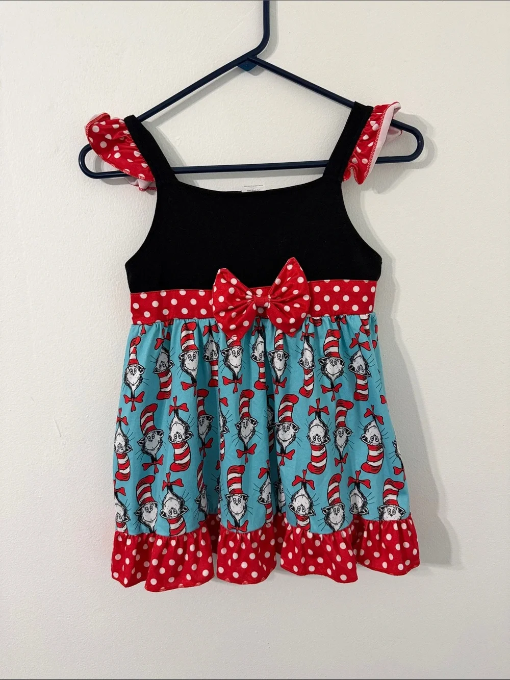 Dr Seuss Cat in the Hat Girls 3XL Ruffle Tunic Dress